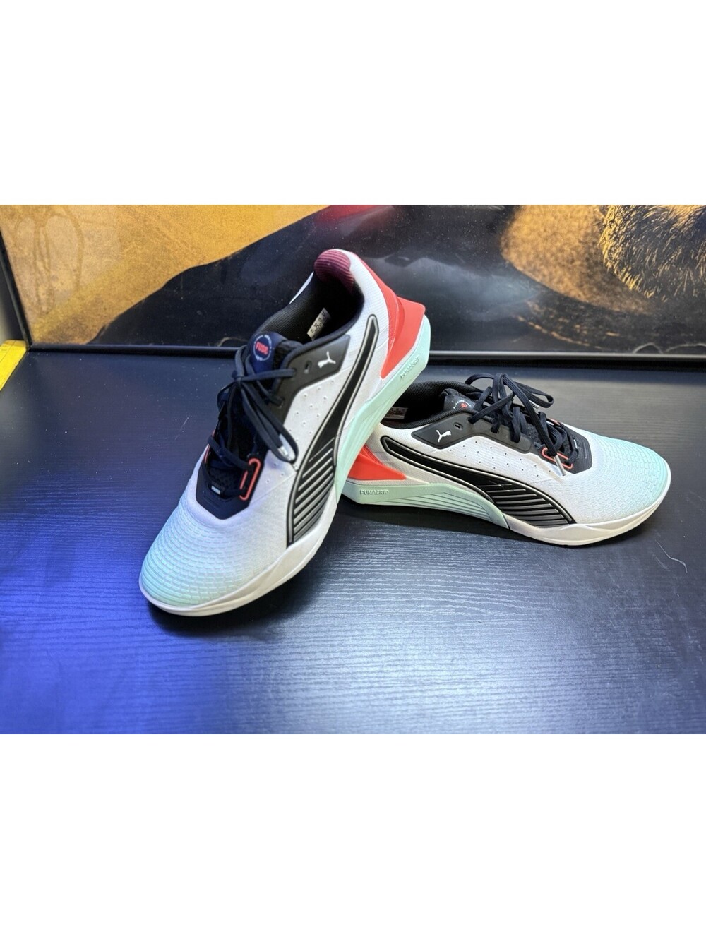 Puma Fuse 4.0 White Mint Red Black Training Shoes Mens 11 311733-04